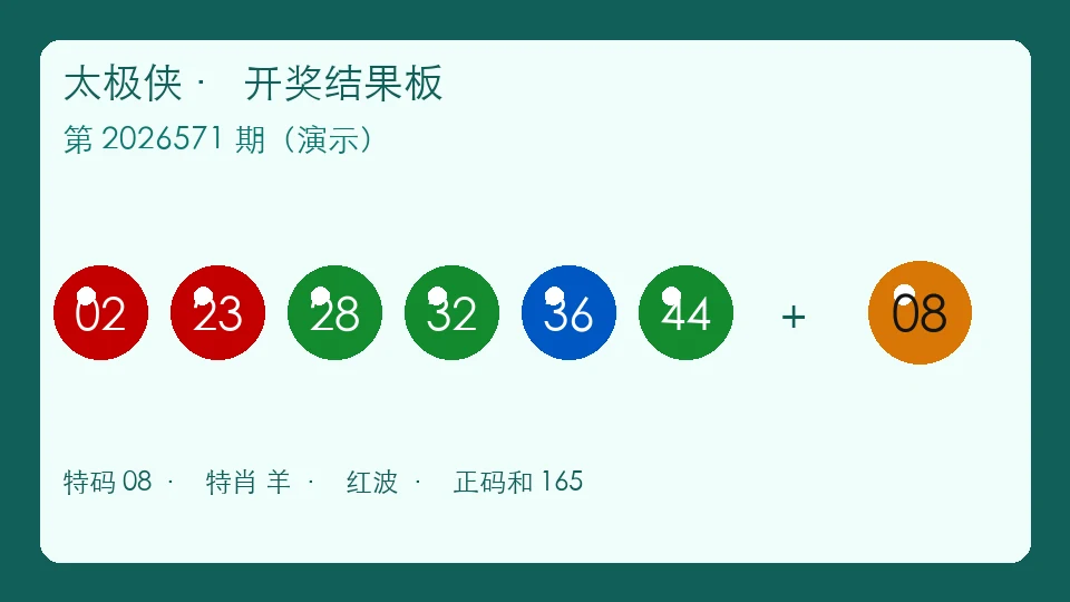 太极侠生肖表